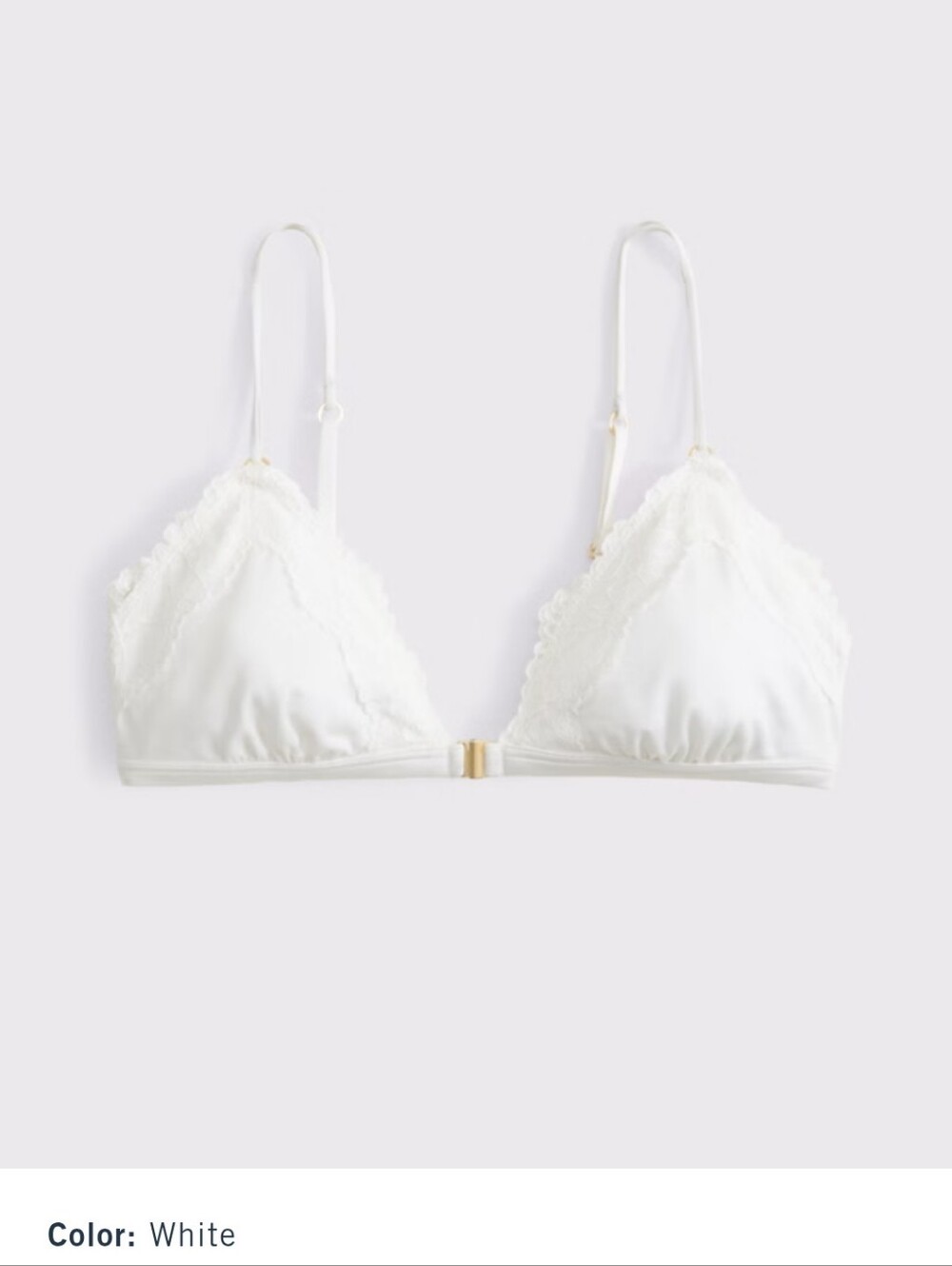 Abercrombie & Fitch Ivory Lace Triangle Bralette